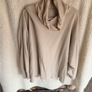 Aerie Taupe Cowl Neck Sweater